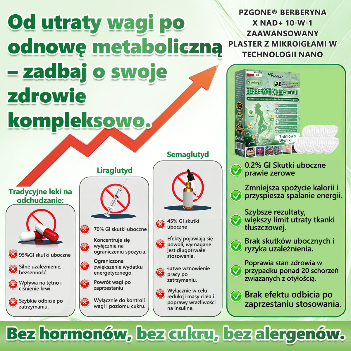 🔥🇵🇱 Oficjalny sklep | 💯𝐏𝐙𝐆𝐎𝐍𝐄® Moringa·Berberyna×NAD+ 10-w-1 Plaster (Natychmiastowy efekt, widoczne rezultaty po 7 dniach) ✅ Stosowane w celu utraty wagi, poprawy zwiotczałej skóry, leczenia cukrzycy, bezdechu sennego i problemów ze stawami.
